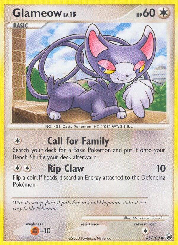 Glameow 65/100 card from Majestic Dawn