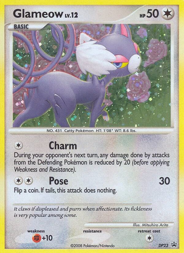 Glameow DP23 card from Diamond and Pearl Promos
