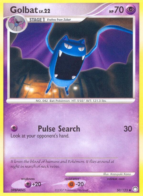 Golbat 50/123 card from Mysterious Treasures