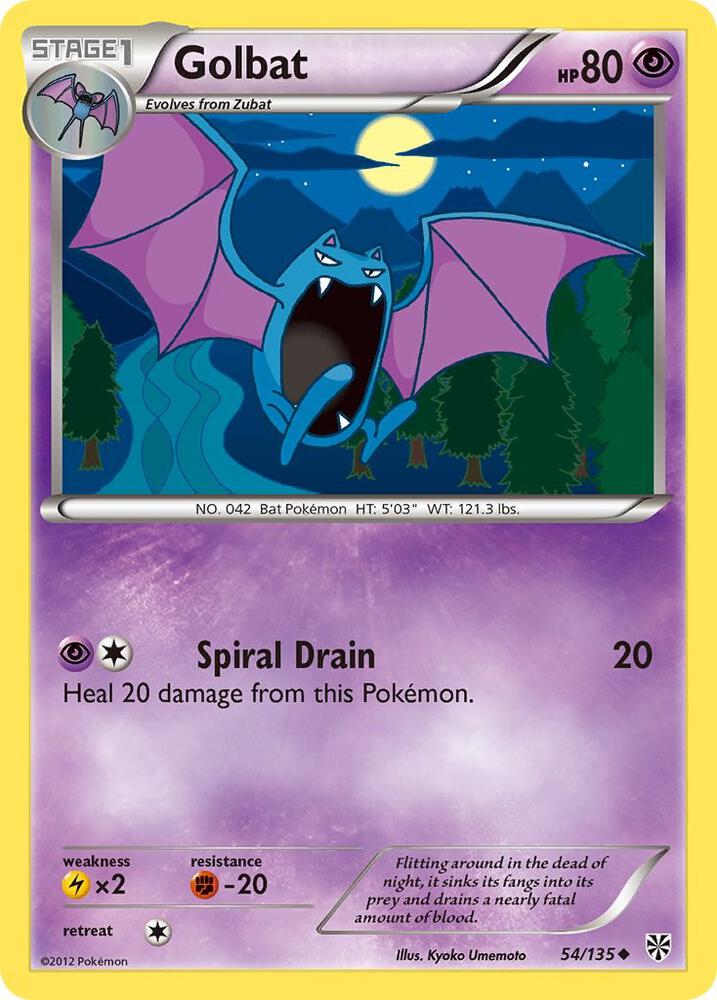 Golbat 54/135 card from Plasma Storm