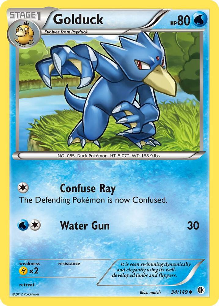 Golduck (34) 34/149 card from Boundaries Crossed