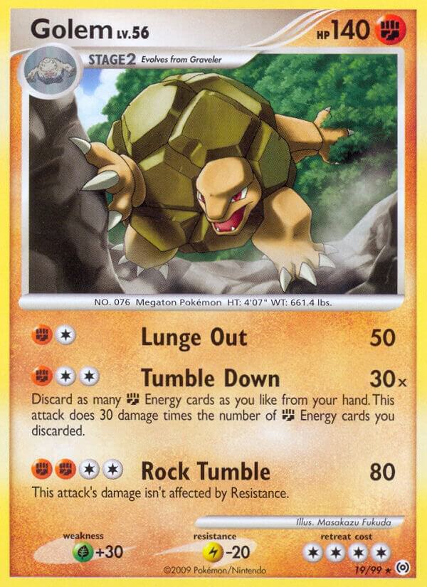 Golem 19/99 card from Arceus