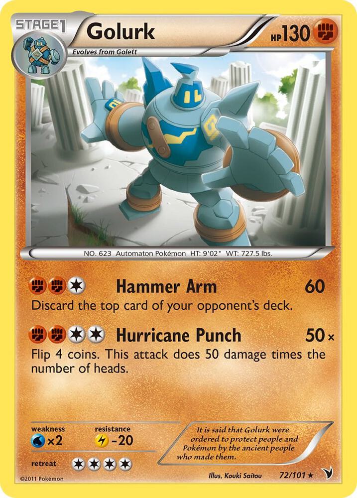 Golurk 72/101 card from Noble Victories