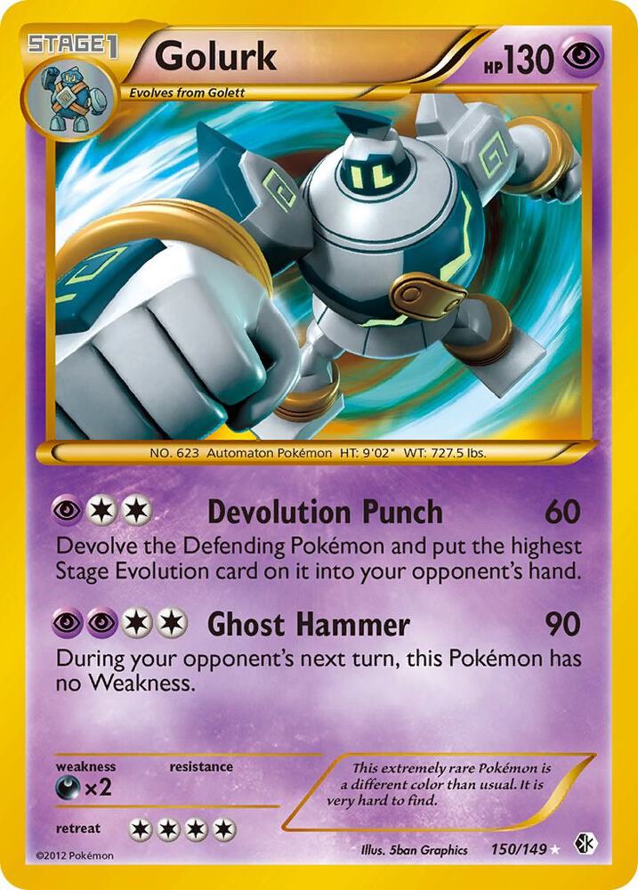 Golurk 150/149 card from Boundaries Crossed