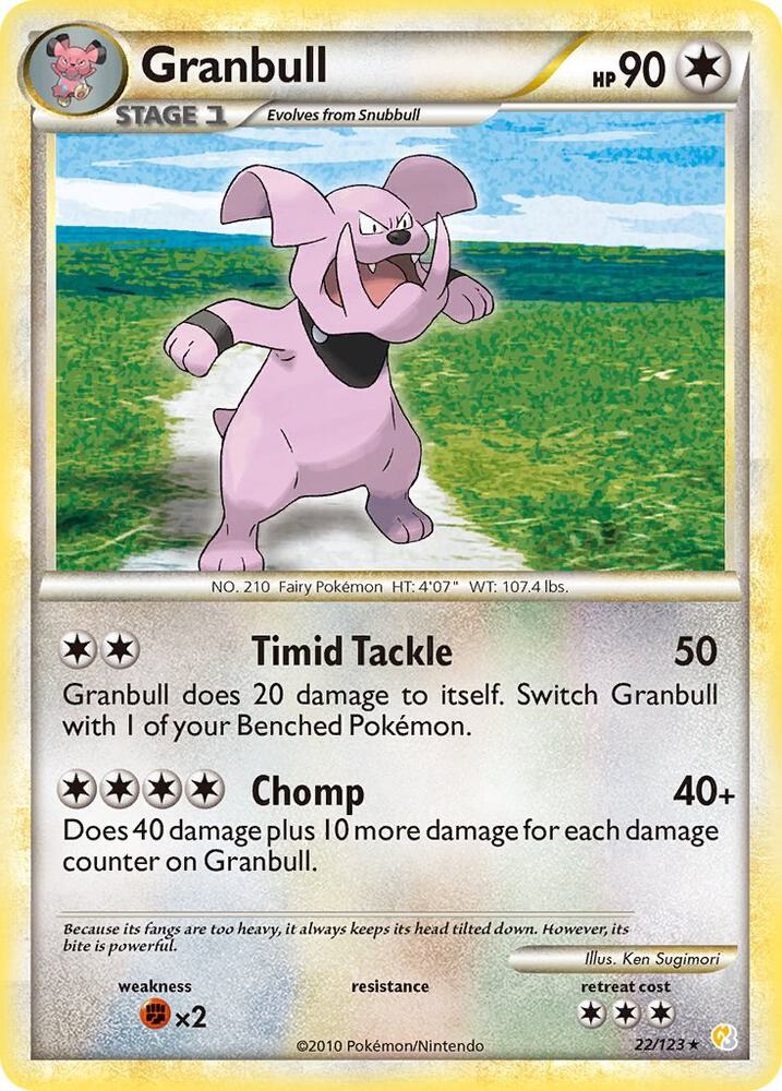 Granbull 22/123 card from HeartGold SoulSilver