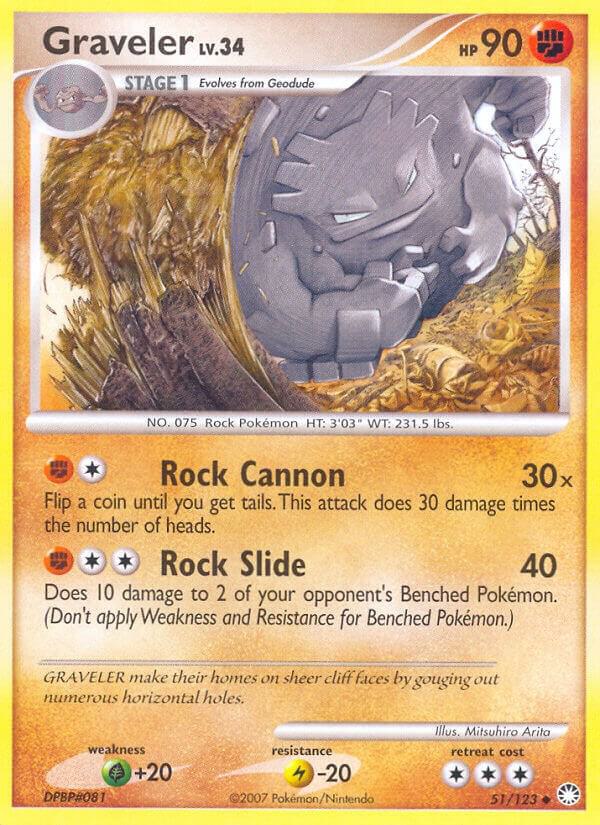 Graveler 51/123 card from Mysterious Treasures