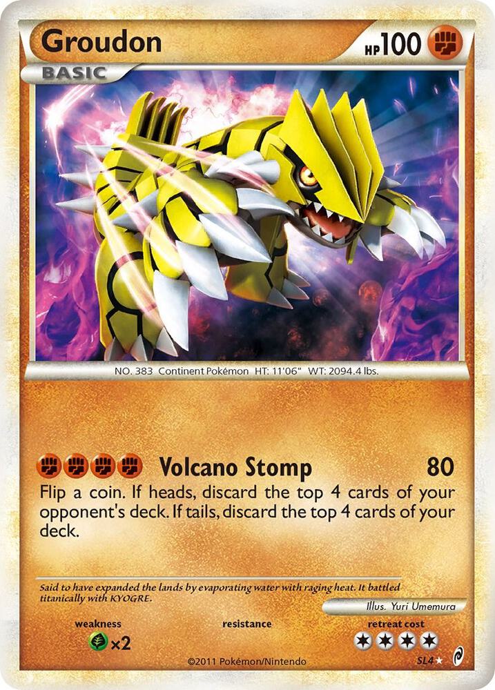 Groudon (Shiny) SL4 card from Call of Legends