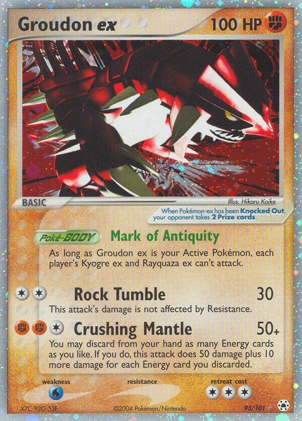 Groudon ex 93/101 card from Hidden Legends