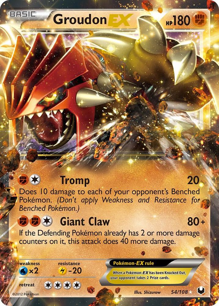 Groudon EX 54/108 card from Dark Explorers