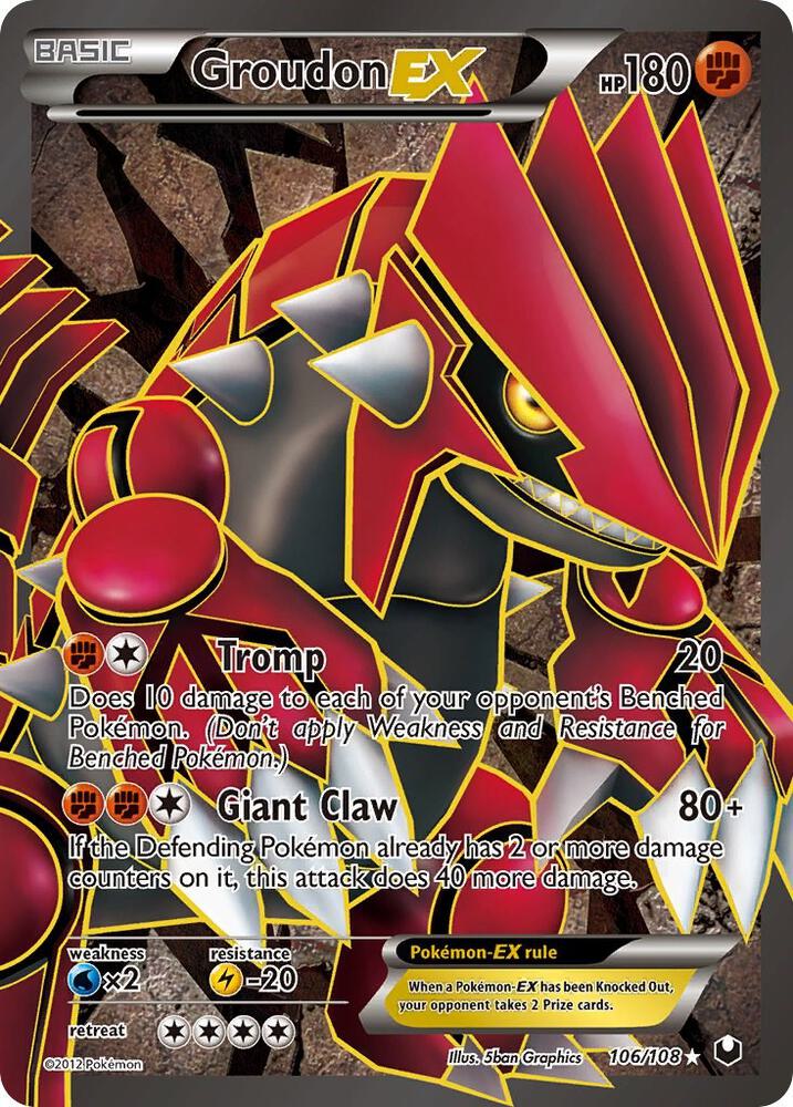 Groudon EX (106 Full Art) 106/108 card from Dark Explorers