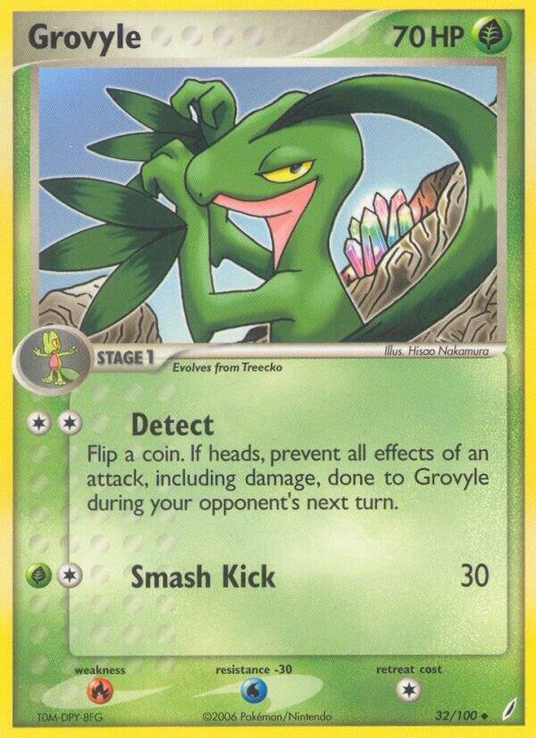 Grovyle 32/100 card from Crystal Guardians