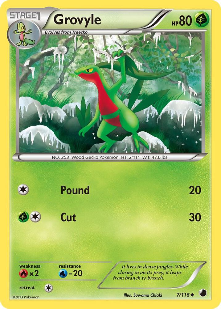 Grovyle 7/116 card from Plasma Freeze