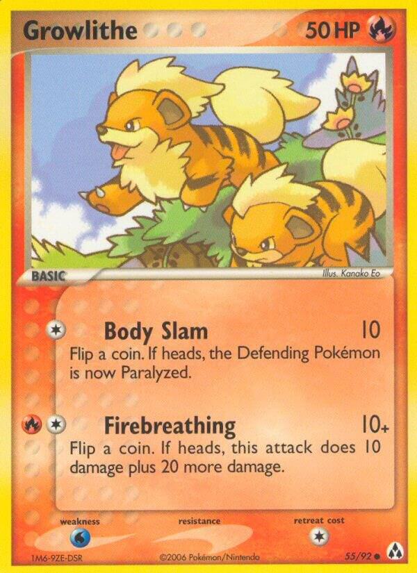 Growlithe 55/92 card from Legend Maker