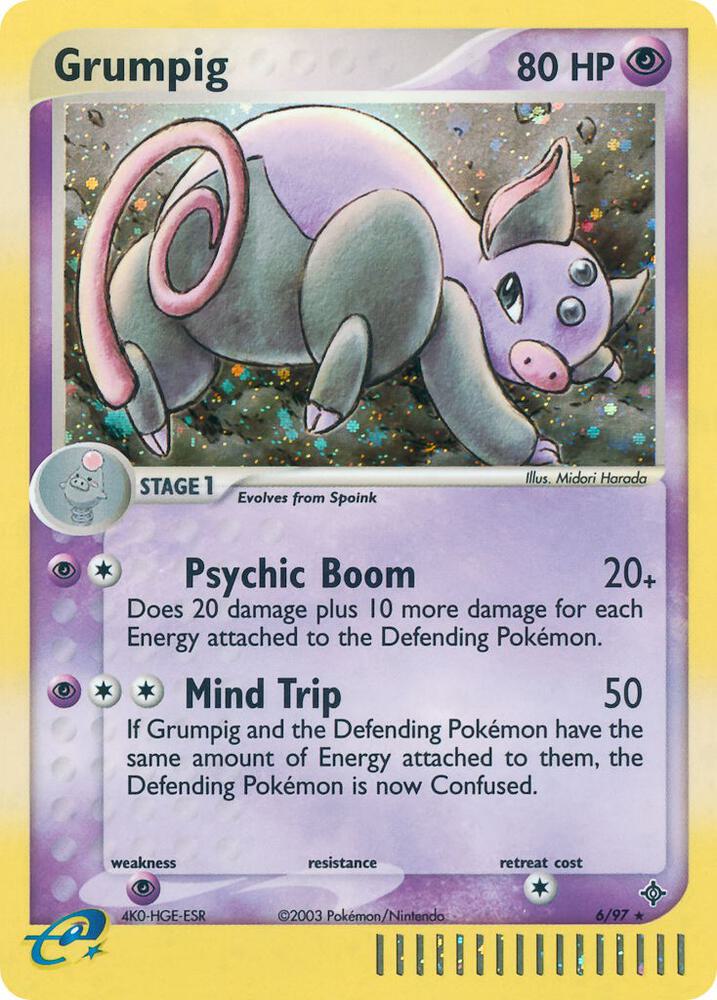 Grumpig 6/97 card from Dragon