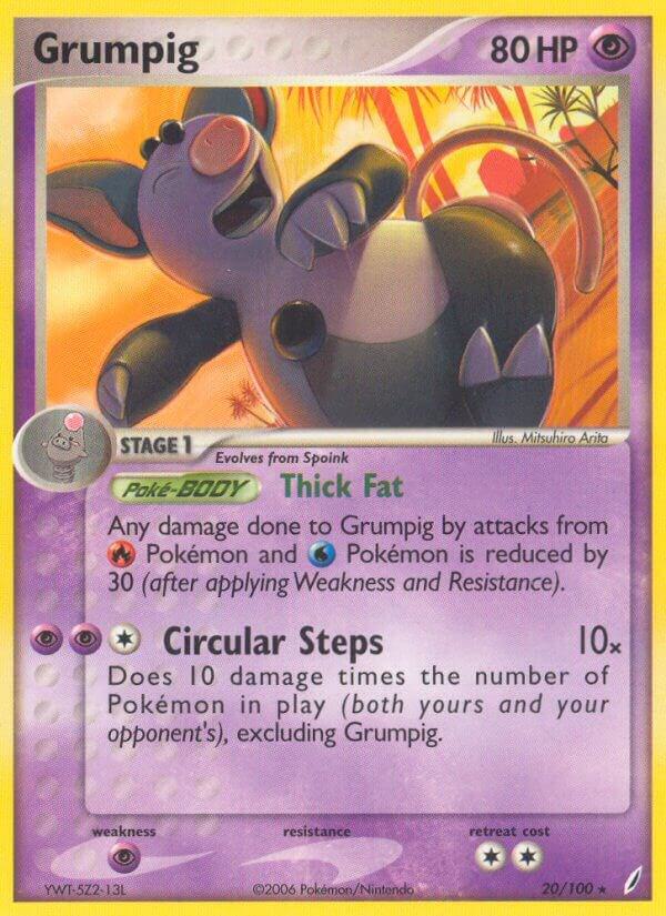 Grumpig 20/100 card from Crystal Guardians