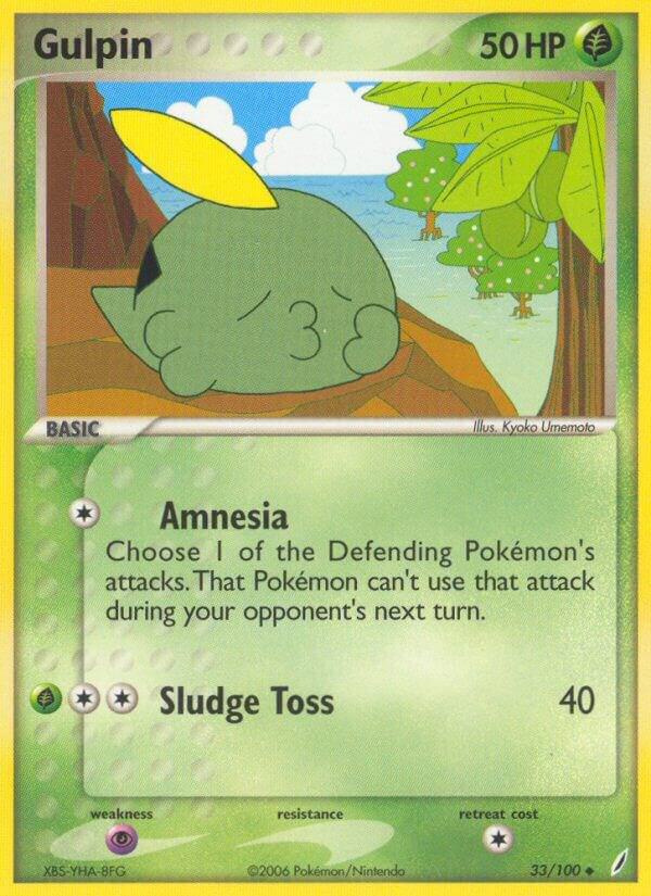 Gulpin 33/100 card from Crystal Guardians