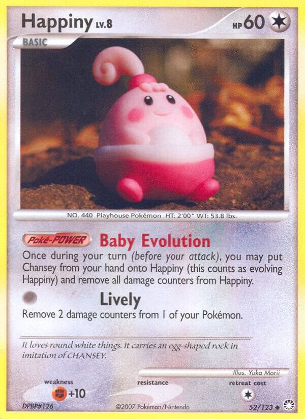 Happiny 52/123 card from Mysterious Treasures