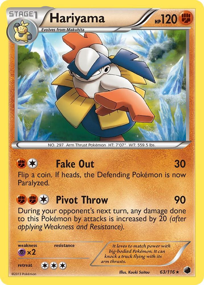 Hariyama 63/116 card from Plasma Freeze