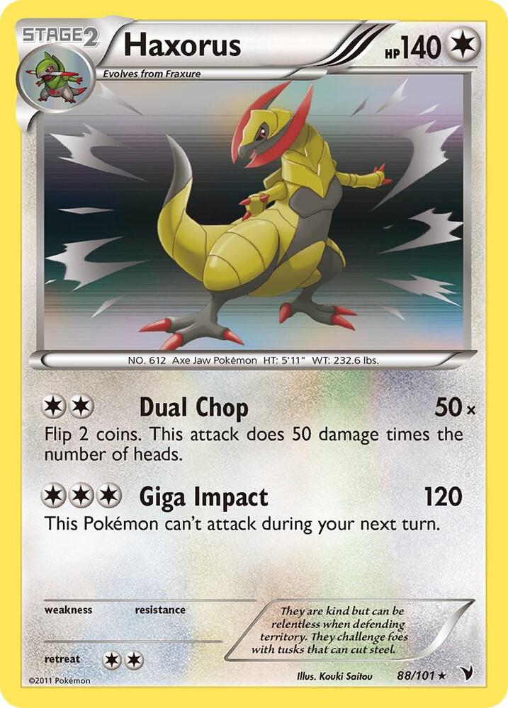 Haxorus 88/101 card from Noble Victories
