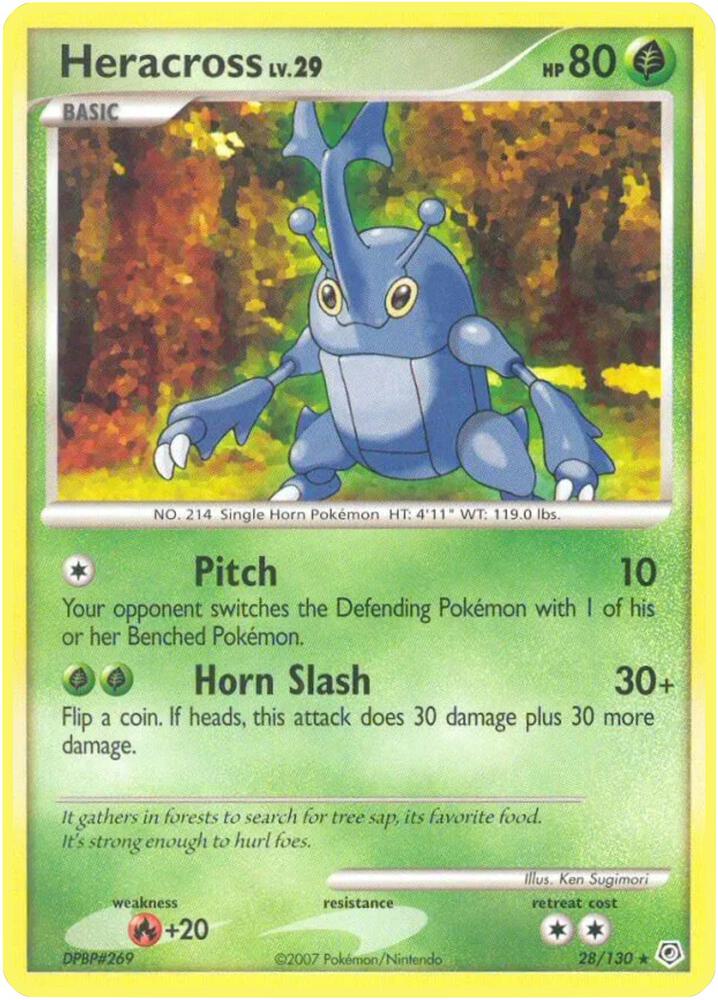 Heracross 28/130 card from Diamond and Pearl