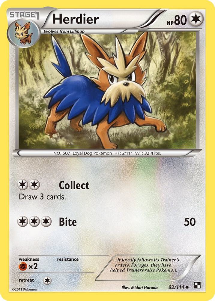 Herdier 82/114 card from Black and White