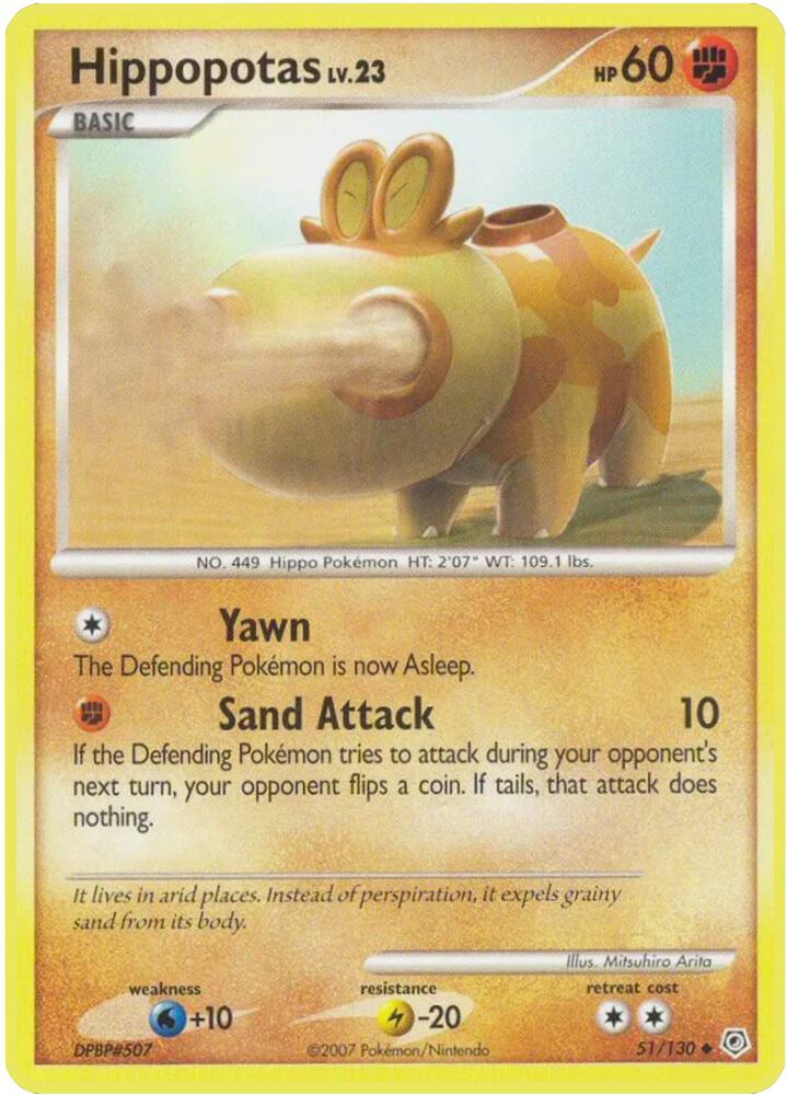 Hippopotas 51/130 card from Diamond and Pearl