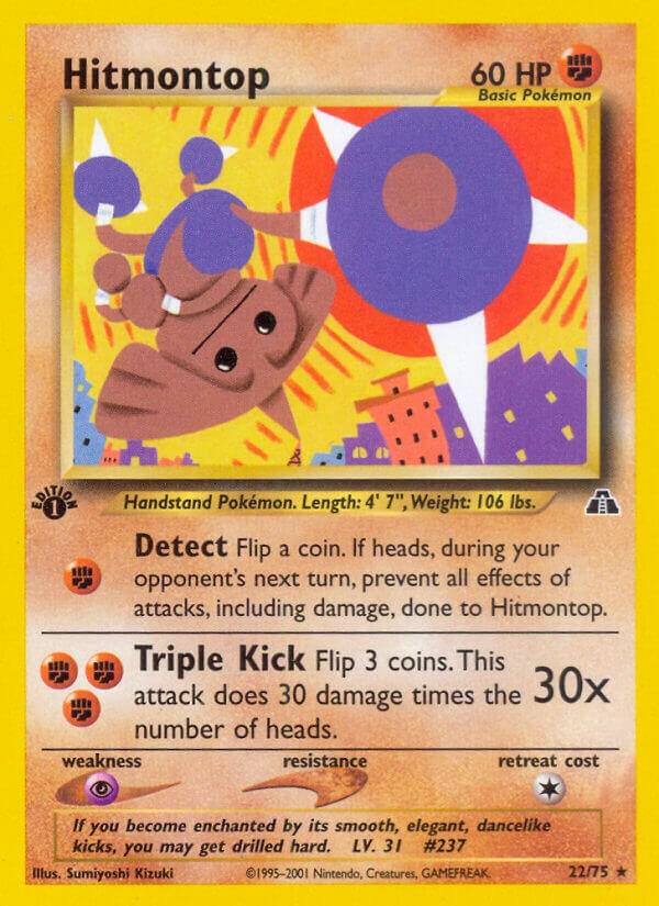 Hitmontop (22) 22/75 card from Neo Discovery