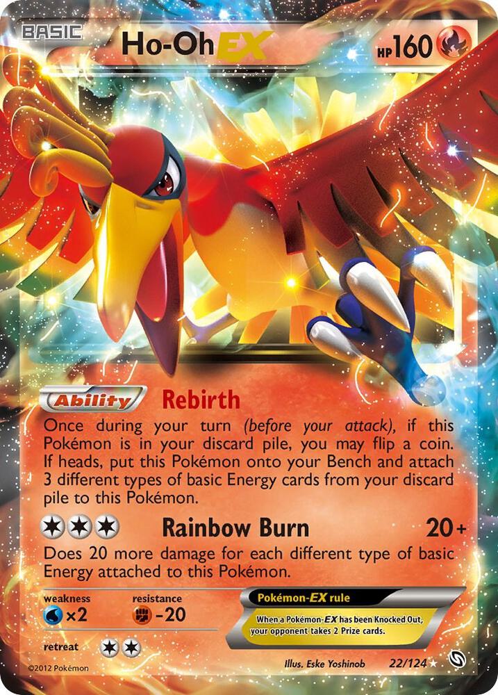 Ho-Oh EX 22/124 card from Dragons Exalted