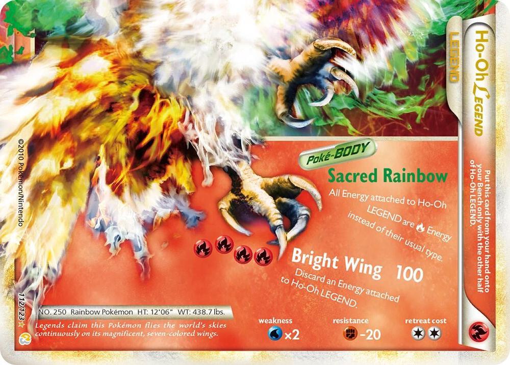 Ho-Oh Legend (Bottom) 112/123 card from HeartGold SoulSilver