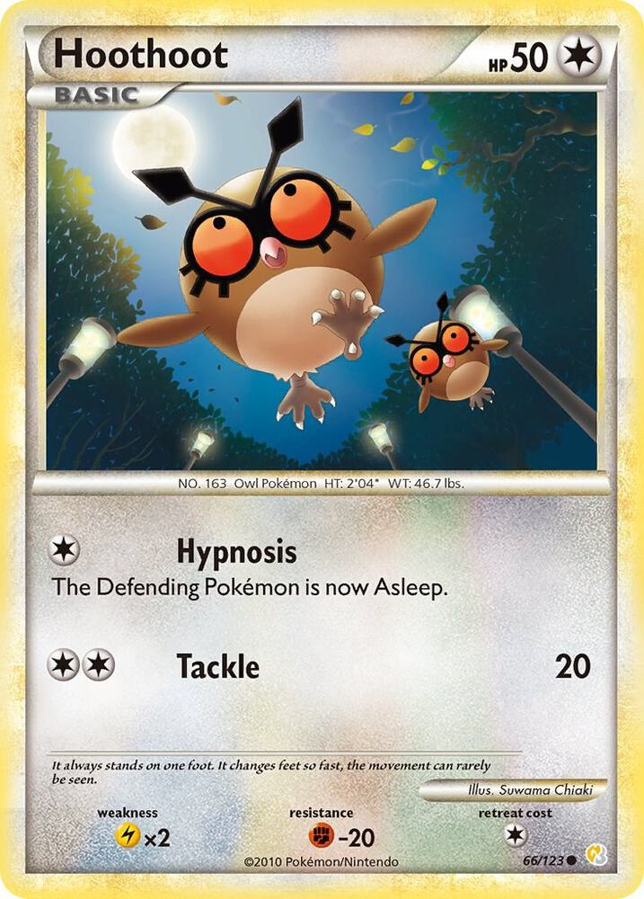 Hoothoot 66/123 card from HeartGold SoulSilver