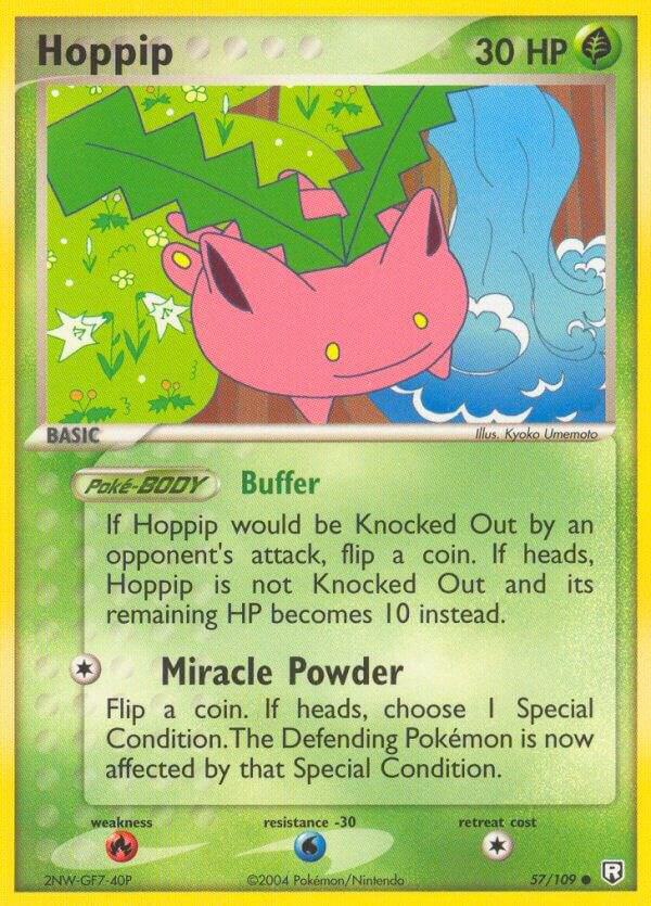 Hoppip 57/109 card from Team Rocket Returns