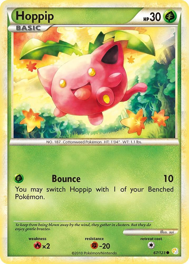 Hoppip 67/123 card from HeartGold SoulSilver