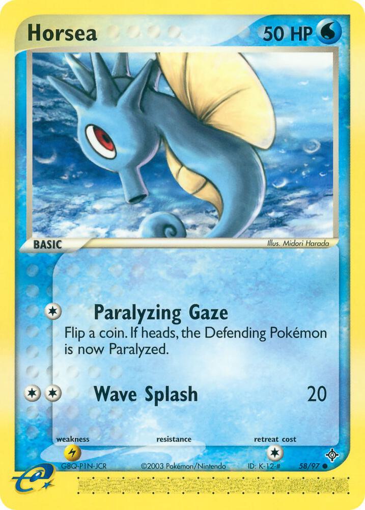 Horsea 58/97 card from Dragon
