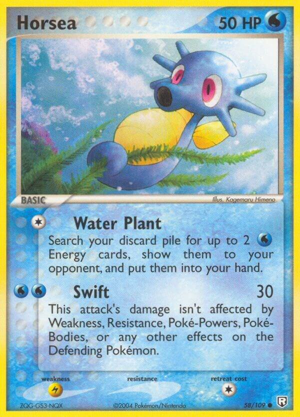 Horsea 58/109 card from Team Rocket Returns