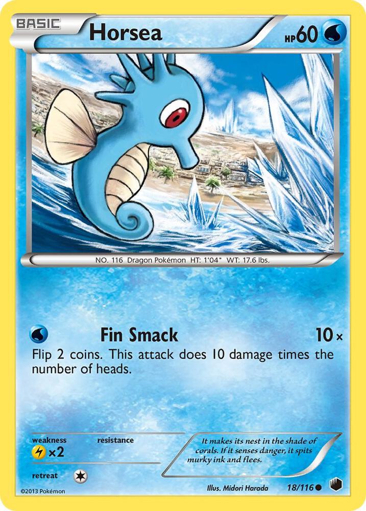 Horsea 18/116 card from Plasma Freeze