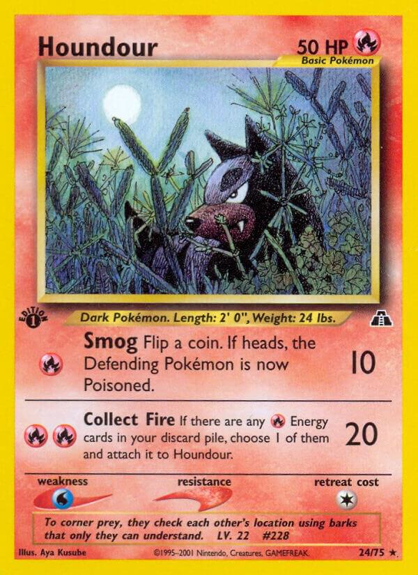 Houndour (24) 24/75 card from Neo Discovery
