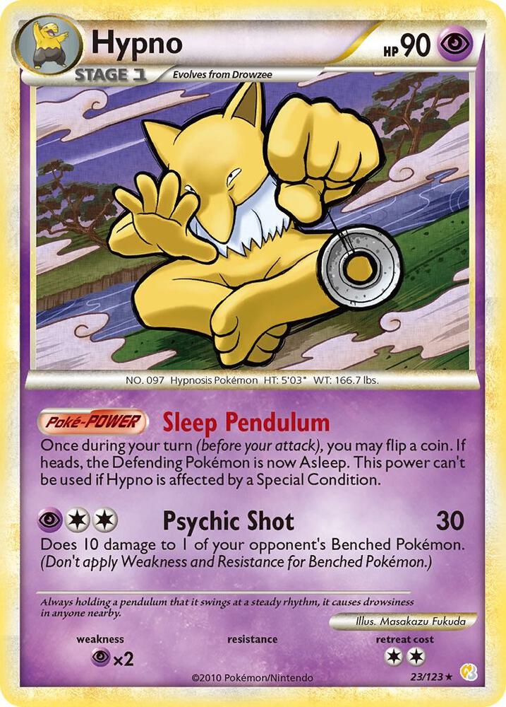 Hypno 23/123 card from HeartGold SoulSilver