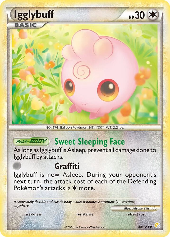 Igglybuff 44/123 card from HeartGold SoulSilver