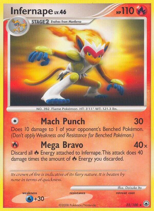 Infernape 22/100 card from Majestic Dawn