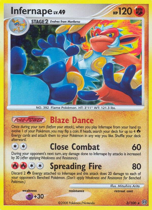 Infernape 3/100 card from Stormfront