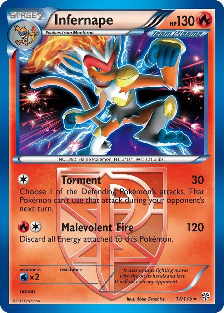Infernape (Team Plasma) 17/135 card from Plasma Storm
