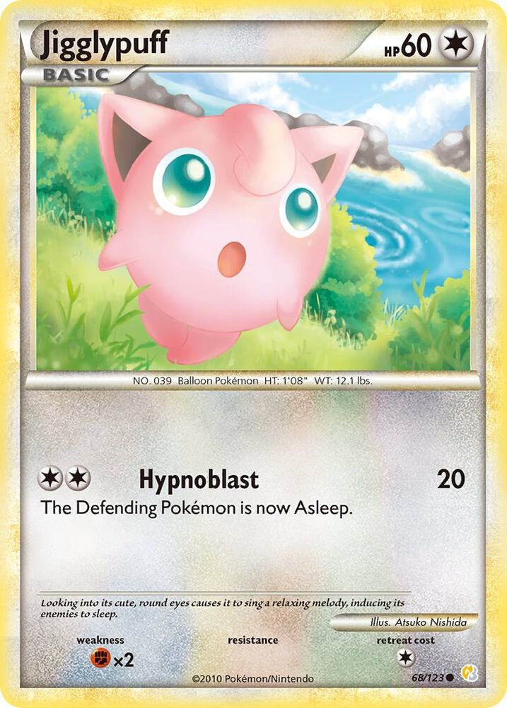 Jigglypuff 68/123 card from HeartGold SoulSilver