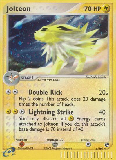 Jolteon 6/100 card from Sandstorm