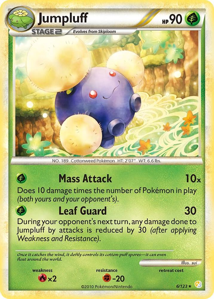 Jumpluff 6/123 card from HeartGold SoulSilver