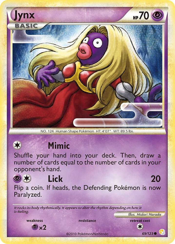 Jynx 69/123 card from HeartGold SoulSilver