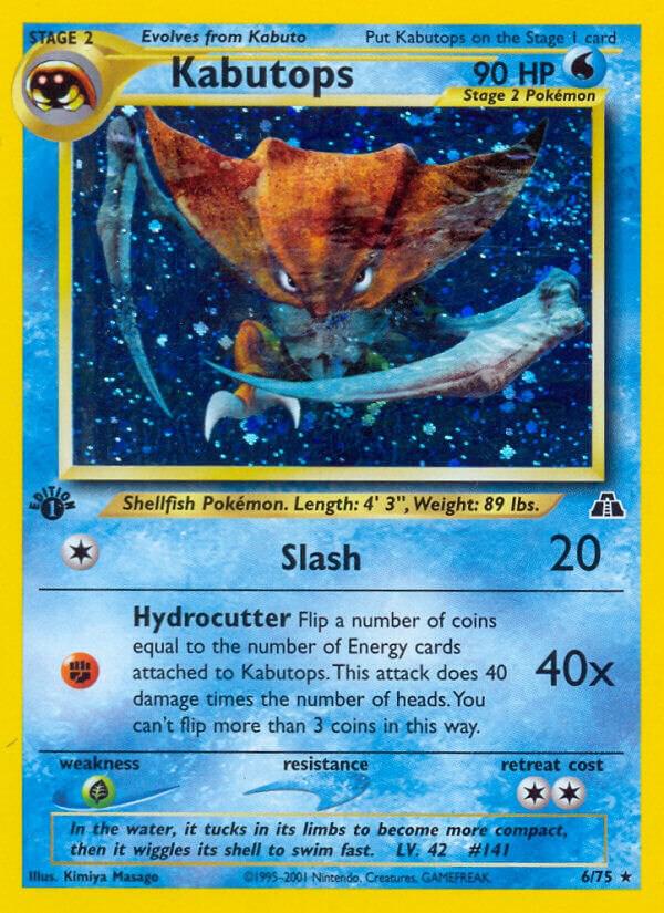 Kabutops (6) 06/75 card from Neo Discovery