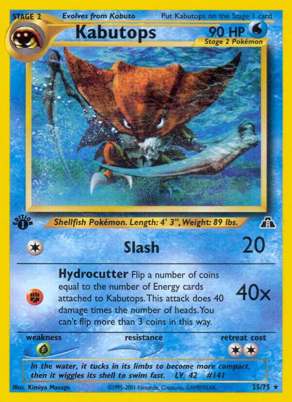 Kabutops (25) 25/75 card from Neo Discovery