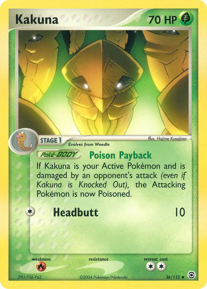 Kakuna 36/112 card from FireRed & LeafGreen