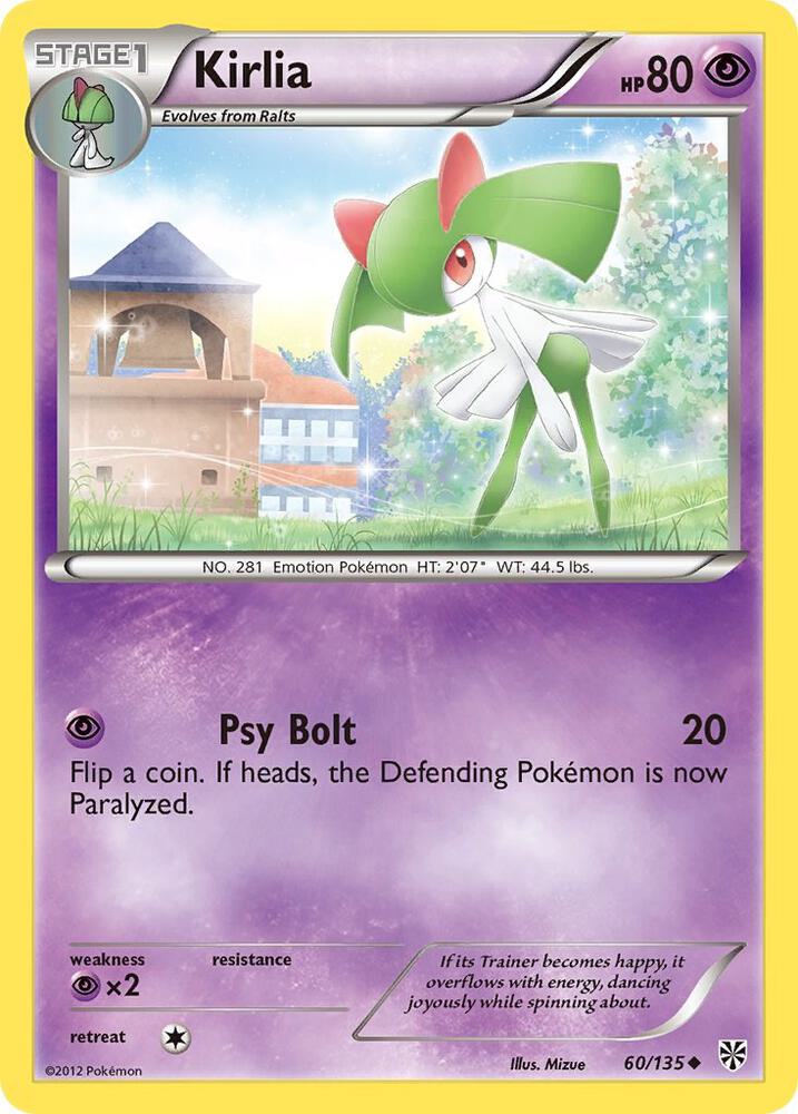 Kirlia 60/135 card from Plasma Storm