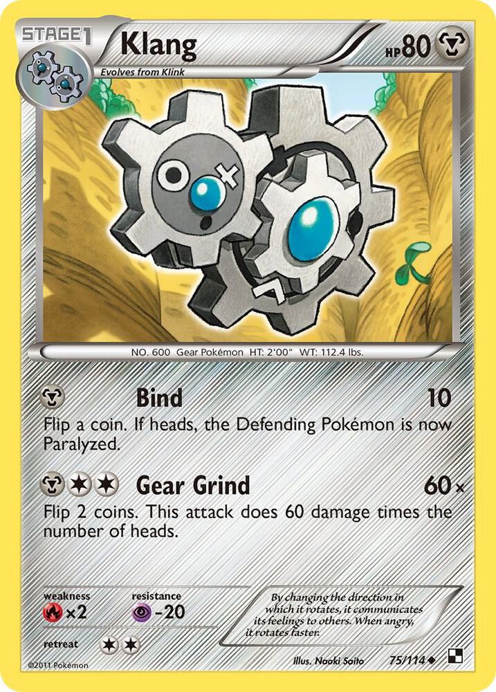 Klang 75/114 card from Black and White